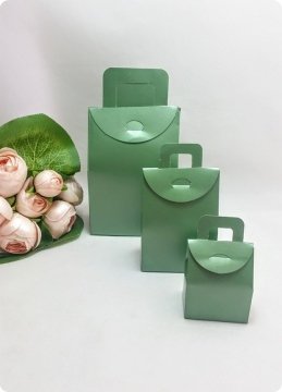 50 Li Selefonlu Karton Minik Mevlid Şekeri Çanta (Yeşil)