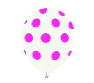 100 LÜ ŞEFFAF BALON ÇEPEÇEVRE PEMBE PUANTİYELİ