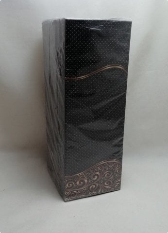 Bileklik Karton Çanta İpli Paket :Siyah Zemin Osmanlı Desen