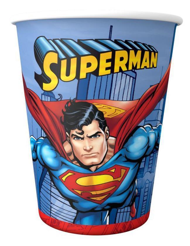 8 Li Superman / Süpermen Karton Bardak