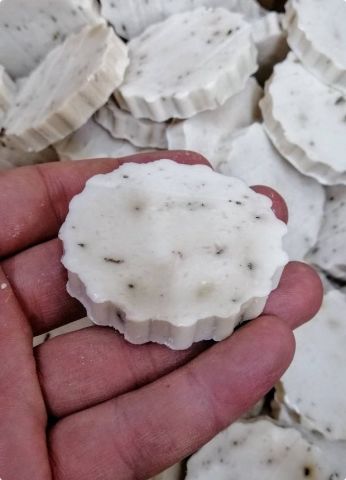 Yuvarlak Lavanta Kokulu Çoklu Köşeli Beyaz Sabun (6x1cm)