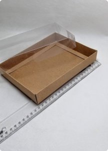 20x15x3 Cm Altı Karton, Üstü Asetat/Şeffaf Kapaklı Kutu 25 li