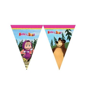 Masha and The Bear / Maşa ve Koca Ayı Klasik Üçgen Bayrak / Flama