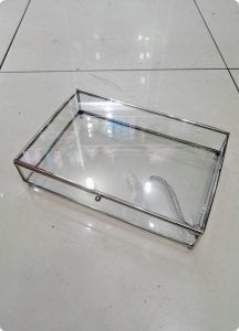 30x20 cm Büyük kapaklı metal kenarlı çikolata tepsisi