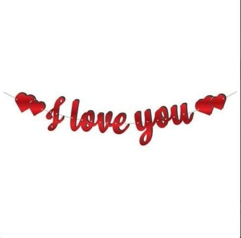 I Love You  Banner & Yazı