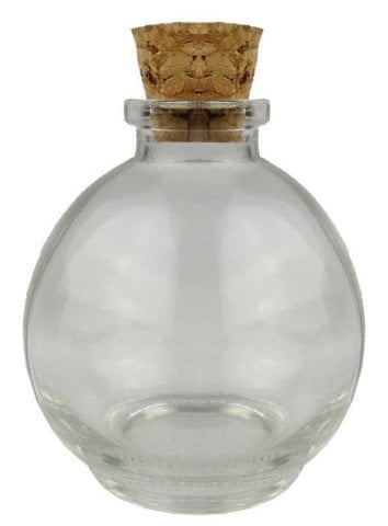 Mantar tıpalı top küre cam şişe ( 35cc )