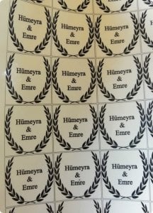 Şeffaf Kare Sticker / mum etiketi 1 Sayfa (54Adet)