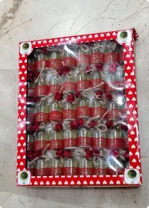 40 Adet İçi kınalı çiçekli 25 cc Süslü şişe
