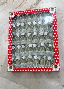 40 Adet İçi kınalı çiçekli 25 cc Süslü şişe