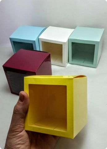 25 Li 9X9X9 cm Pencereli Küp Karton Kutu