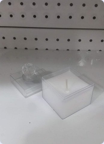 İçi Mumlu Kristal topuzlu küp kutu 5x5x5 Cm