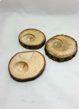 İnce ağaç mumluk (DOĞAL) 15 mm