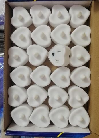 24 lü Pilli Kalp Tea light mumluk