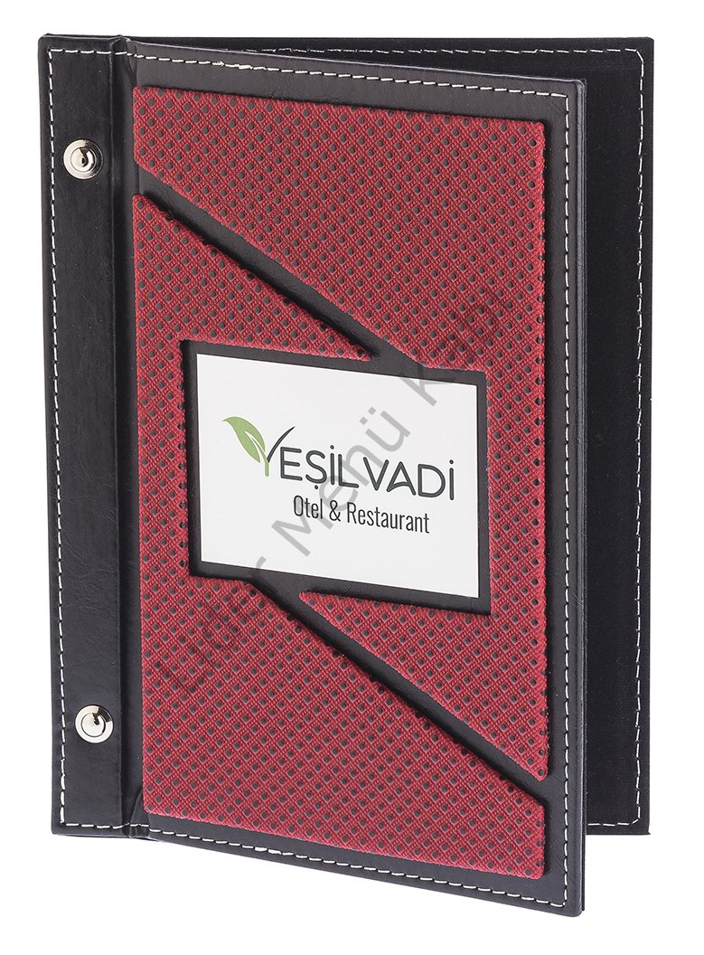 Kod: 179 Vidalı Kesik Model Plakalı Puantiyeli Menü Kabı (Görsel Ebat: 17x23 cm)