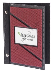 Kod: 179 Vidalı Kesik Model Plakalı Puantiyeli Menü Kabı (Görsel Ebat: 17x23 cm)