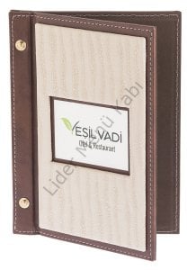 Kod: 180 Vidalı Dalga Model Metal Plakalı Menü Kabı (Görsel Ebat: 17x23 cm)