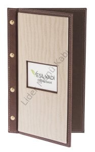 Kod: 187 Vidalı Dalga Model Metal Plakalı Menü Kabı (Görsel Ebat: 19x32 cm)