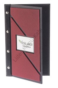 Kod: 188 Vidalı Kesik Model Metal Plakalı Menü Kabı (Görsel Ebat: 19x32 cm)