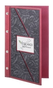 Kod: 11002 Vidalı Kesik Model Metal Plakalı Menü Kabı (Görsel Ebat: 19x32 cm)