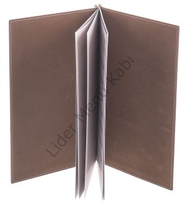 Kod: 11014 Vidalı Plakalı Menü Kabı Düz Kahve (26x32 cm)