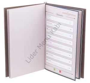 Kod: 11014 Vidalı Plakalı Menü Kabı Düz Kahve (26x32 cm)