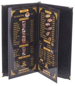 Kod: 11022 Vidalı Menü Kabı Yaldız Baskı (Ebat: 24x32 cm)