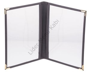 Kod: 220 PVC Kapak Şeffaf Menü Kabı (Ebat: 21x32 cm)