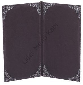 Kod: 11029 Vidalı Hanedan Desenli Metal Plakalı Menü (19x32 cm)