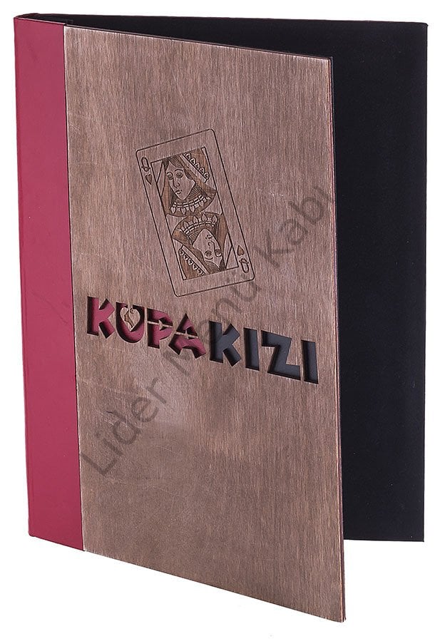 Kod: 0588 Ahşap Menü Kabı Lazer Kesim Çift Renk