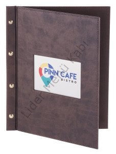 Kod: 0271 Vidalı Metal Plakalı Menü Kabı (26x32 cm)