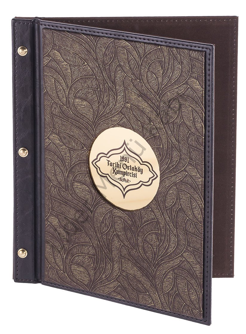 Kod: 0273 Vidalı Plato Model Metal Baskılı Menü (21x26 cm)