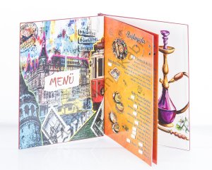 Kod: 0277 Kesik Model Yuvarlak Metal Pencereli Menü Kabı (26x32 cm)
