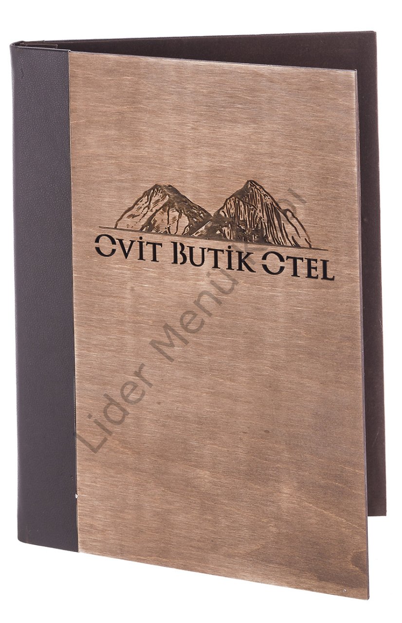 Kod: 0543 Ahşap İçten Vidalı Lazer Kesim Menü Kabı (Ebat: 23x32 cm)