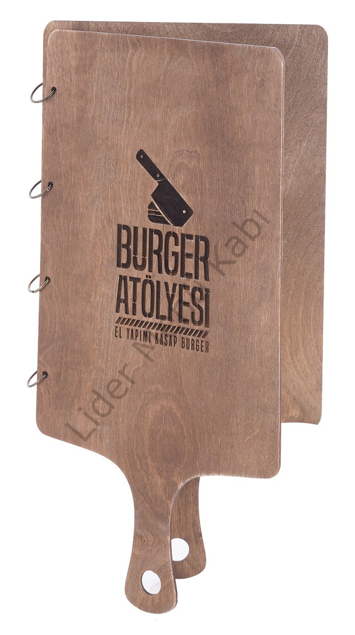 Kod: 0545 Et Tahtalı Lazer Kazımalı Menü Kabı (Ebat: 22x44 cm)