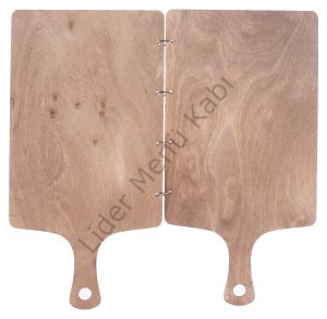 Kod: 0545 Et Tahtalı Lazer Kazımalı Menü Kabı (Ebat: 22x44 cm)