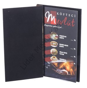 Kod: 0546 Ahşap Menteşeli Lazer Kazımalı Menü Kabı (Ebat: 19x31 cm)