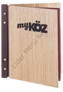 Kod: 0553 Ahşap Özel Tasarım Lazer Baskı Menü Kabı (Ebat: 25x32 cm)