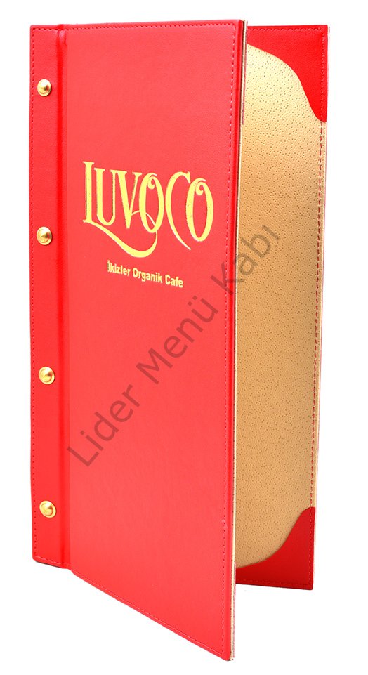 Kod: 0284 Vidalı Düz Model Varak Baskılı Menü Kabı (17x34 cm)
