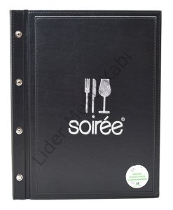 Kod: 0288 Vidalı Düz Model Varak Baskılı Menü Kabı (25x31,5 cm)