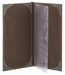 Kod: 163 Vidalı Çerçeveli Hanedan Işıltılı Menü Kabı (Görsel Ebat: 20x31 cm)
