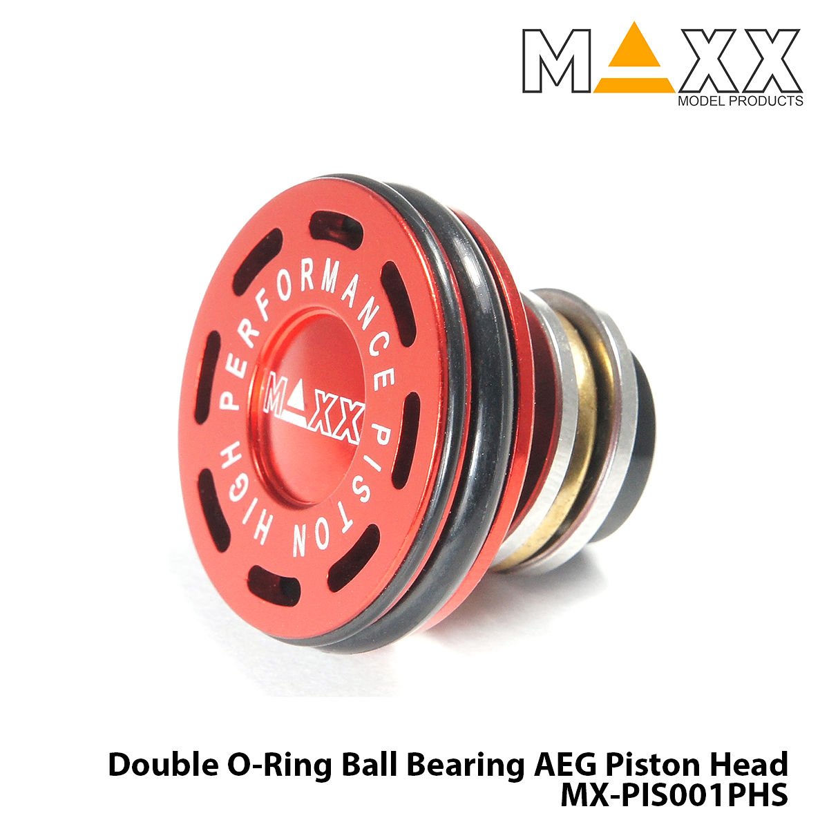 MAXX MODEL CNC Aluminum Double O-Ring Ball Bearing AEG Piston Head MX-PIS001PHS