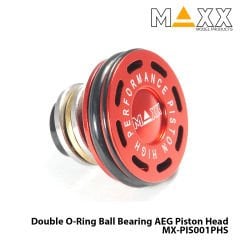 MAXX MODEL CNC Aluminum Double O-Ring Ball Bearing AEG Piston Head MX-PIS001PHS