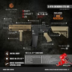 Airsoft Tüfek Evolution E-416 DEVGRU ETS BR *EH21AR-BB-ETS*