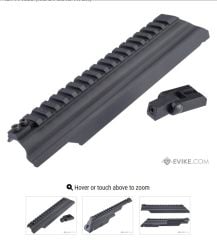 DYTAC Top Rail Dust Cover for Tokyo Marui Saiga-12 Gas Blowback Airsoft Shotgun (Color: Black)