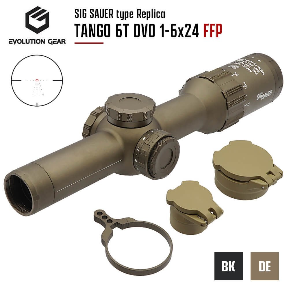 EvolutionGear TANGO 6T DVO 1-6X24mm FFP Illuminated LPVO Scope & GE Mount 1.93'' Combo
