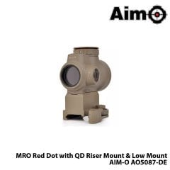 Red-Dot MRO with QD Riser Mount & Low Mount-TAN AIM-O AO5087-DE