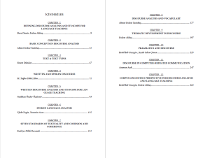 DİSCOURSE ANALYSİS AND LANGUAGE TEACHİNG