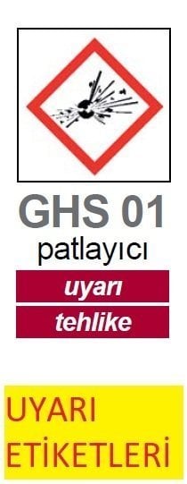 İsolab uyarı etiketleri - GHS 1 - uyarı - 37 x 52 mm (250 etiket)