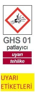 İsolab uyarı etiketleri - GHS 1 - tehlike - 37 x 52 mm (250 etiket)