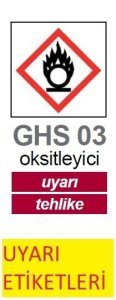 İsolab uyarı etiketleri - GHS 3 - tehlike - 37 x 52 mm (250 etiket)